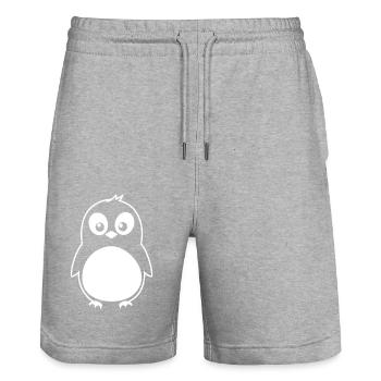 pingouin - Short de jogging bio TRAINER Stanley/Stella unisexe - gris chiné - Devant - Nik (191cm) & Marisol (170cm)