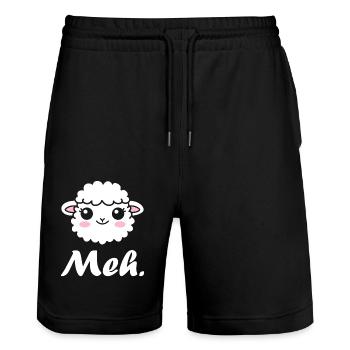 Schaf - Stanley/Stella Unisex Bio Joggingshorts Trainer  - Schwarz - Vorne - Nik (191cm) & Marisol (170cm)