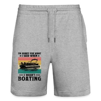 Je suis désolé pour ce que j’ai dit quand je n’étais pas en bateau - Short de jogging bio TRAINER Stanley/Stella unisexe - gris chiné - Devant - Nik (191cm) & Marisol (170cm)