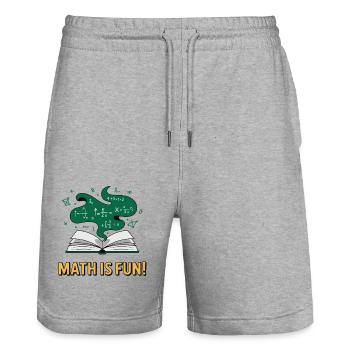 MATHEMATIK - Stanley/Stella Unisex Bio Joggingshorts Trainer  - Grau meliert - Vorne - Nik (191cm) & Marisol (170cm)