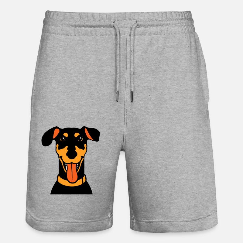 Dobermann - Stanley/Stella Unisex Bio Joggingshorts Trainer  - Grau meliert