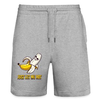 Just Let Me Rot – Banane hat kein Bock mehr - Stanley/Stella Unisex Bio Joggingshorts Trainer  - Grau meliert - Vorne - Nik (191cm) & Marisol (170cm)