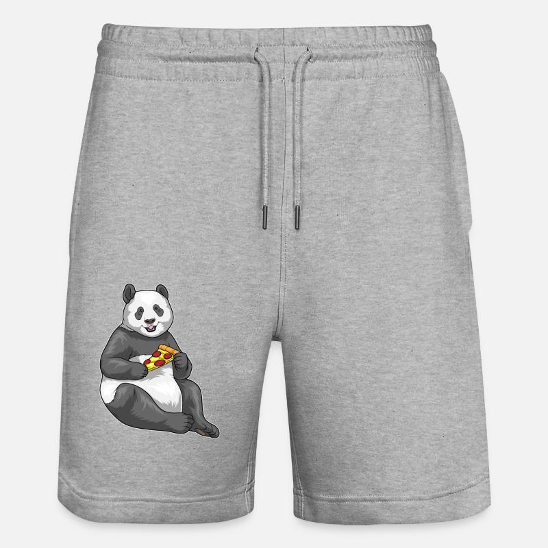 Panda Pizza - Short de jogging bio TRAINER Stanley/Stella unisexe - gris chiné