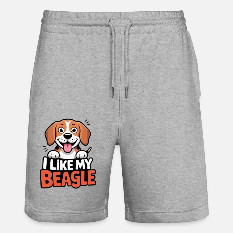 J’aime mon Beagle Hundeliebe - Short de jogging bio TRAINER Stanley/Stella unisexe - gris chiné
