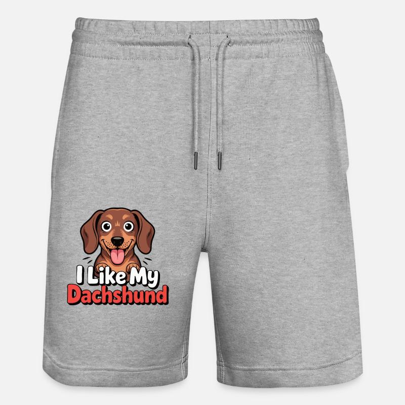 J’aime mon Chien Teckel Love - Short de jogging bio TRAINER Stanley/Stella unisexe - gris chiné