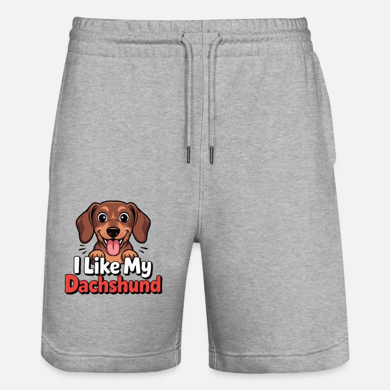 J’aime mon Chien Teckel Love - Short de jogging bio TRAINER Stanley/Stella unisexe - gris chiné