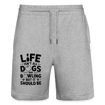 Bowling Spruch Hunde Lustiges Bowling Geschenk - Stanley/Stella Unisex Bio Joggingshorts Trainer  - Grau meliert - Vorne - Nik (191cm) & Marisol (170cm)