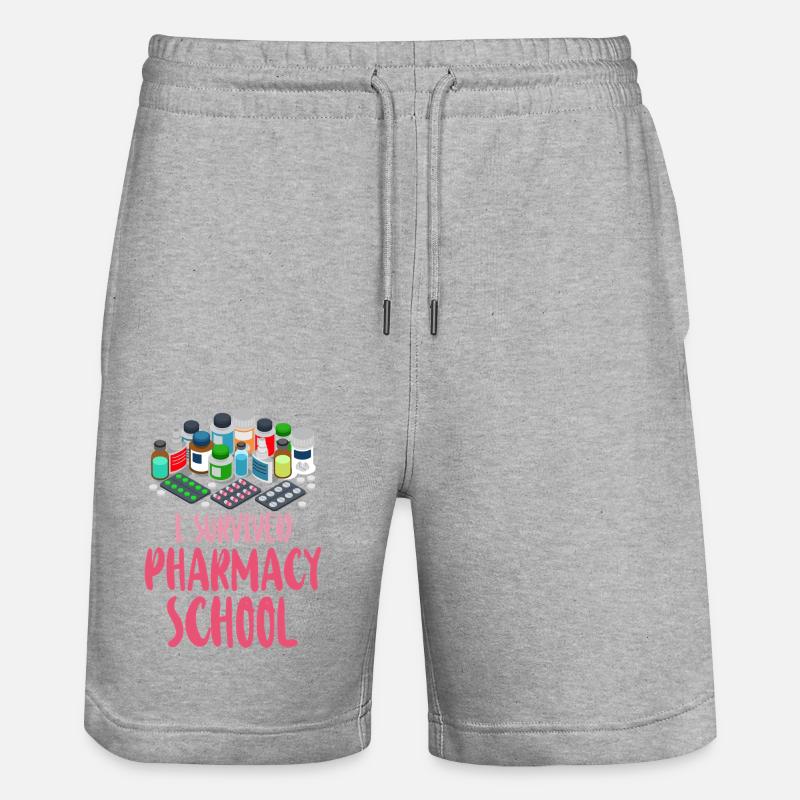 Pharmacy Tech Technician - Stanley/Stella Trainer Unisex Organic Jogging Shorts - heather grey