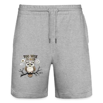 Zu weise zum Schlafen – Lustige Eule Idee - Stanley/Stella Unisex Bio Joggingshorts Trainer  - Grau meliert - Vorne - Nik (191cm) & Marisol (170cm)