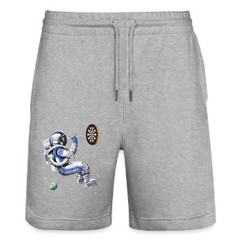 Astronaut Darts Spieler - Stanley/Stella Unisex Bio Joggingshorts Trainer  - Grau meliert - Vorne - Nik (191cm) & Marisol (170cm)