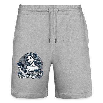 Livre rétro Conception de livre fille pour les lecteurs fréquents - Short de jogging bio TRAINER Stanley/Stella unisexe - gris chiné - Devant - Nik (191cm) & Marisol (170cm)