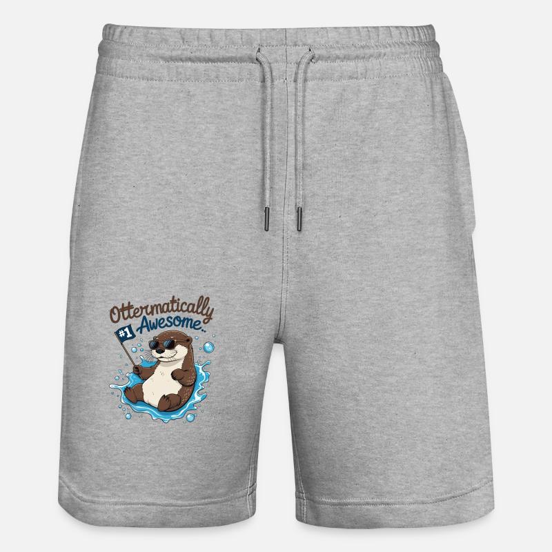 Otter-like cool – Funny Otter - Stanley/Stella Trainer Unisex Organic Jogging Shorts - heather grey