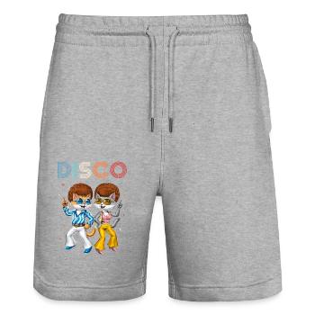Chats disco - Short de jogging bio TRAINER Stanley/Stella unisexe - gris chiné - Devant - Nik (191cm) & Marisol (170cm)