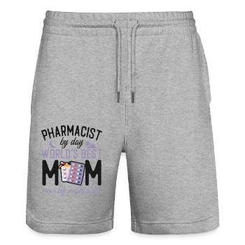 Pharmacy Tech Technician - Stanley/Stella Trainer Unisex Organic Jogging Shorts - heather grey - Front - Nik (191cm) & Marisol (170cm)