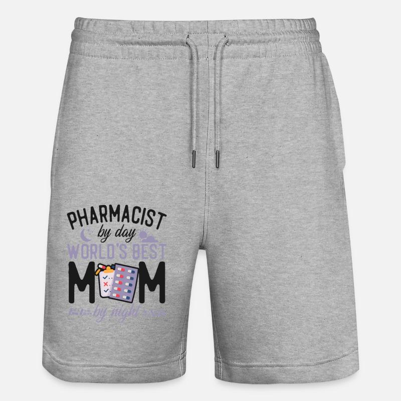 Pharmacy Tech Technician - Stanley/Stella Trainer Unisex Organic Jogging Shorts - heather grey