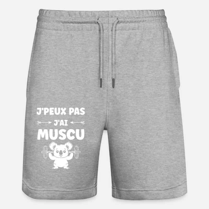 Humour musculation - Short de jogging bio TRAINER Stanley/Stella unisexe - gris chiné