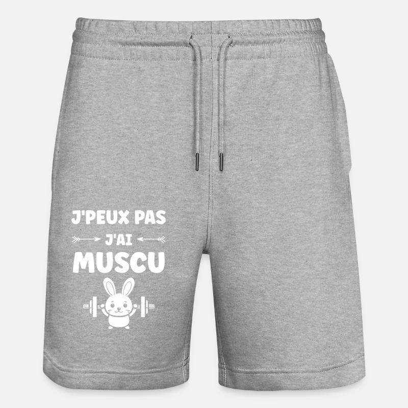 Animaux Humour musculation - Short de jogging bio TRAINER Stanley/Stella unisexe - gris chiné