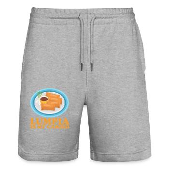 Lumpia Loempia Spring Roll Gifts - Stanley/Stella Trainer Unisex Organic Jogging Shorts - heather grey - Front - Nik (191cm) & Marisol (170cm)
