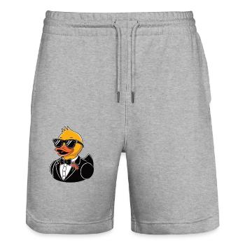 Gummiente Braeutigam - Stanley/Stella Unisex Bio Joggingshorts Trainer  - Grau meliert - Vorne - Nik (191cm) & Marisol (170cm)