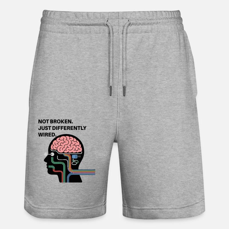 Pas cassé – juste câblé différemment - Short de jogging bio TRAINER Stanley/Stella unisexe - gris chiné