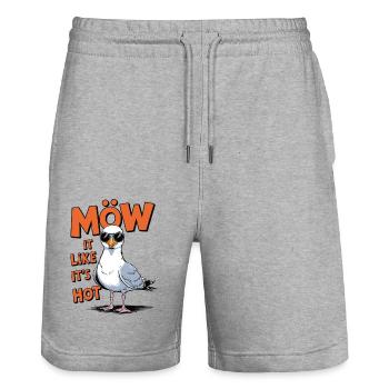 Möw it like its hot - Stanley/Stella Unisex Bio Joggingshorts Trainer  - Grau meliert - Vorne - Nik (191cm) & Marisol (170cm)