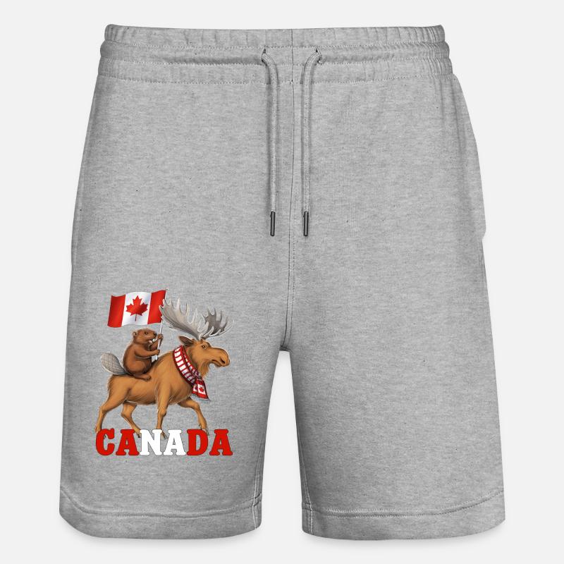Canada Beaver Riding Moose COMPLET - Short de jogging bio TRAINER Stanley/Stella unisexe - gris chiné