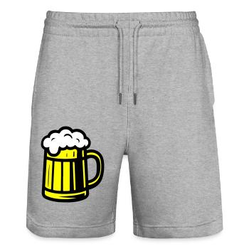 Beer Glass Beer Mug - Stanley/Stella Trainer Unisex Organic Jogging Shorts - heather grey - Front - Nik (191cm) & Marisol (170cm)