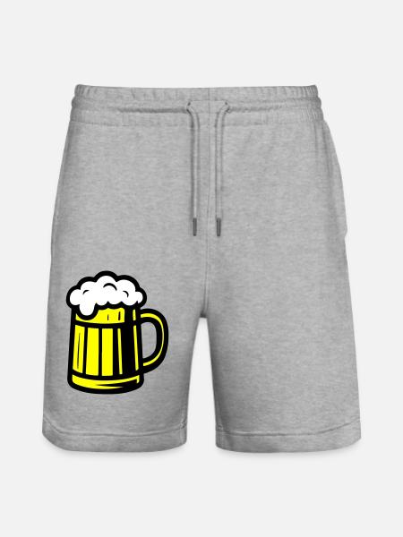 Bier Glas Bierkrug - Stanley/Stella Unisex Bio Joggingshorts Trainer - Grau meliert