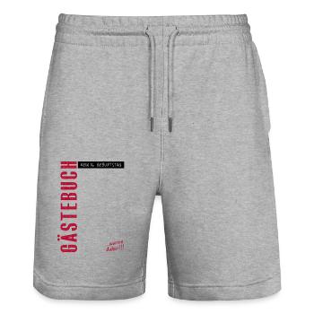 Gästebuch 16. Geburtstag, unterschreiben, Geschenk - Stanley/Stella Unisex Bio Joggingshorts Trainer  - Grau meliert - Vorne - Nik (191cm) & Marisol (170cm)