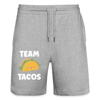 Tacos - Stanley/Stella Unisex Bio Joggingshorts Trainer  - Grau meliert - Vorne - Nik (191cm) & Marisol (170cm)