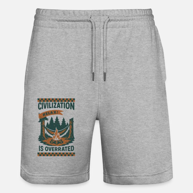 Prepper Survival Bushcrafting Zivilisation - Stanley/Stella Unisex Bio Joggingshorts Trainer - Grau meliert