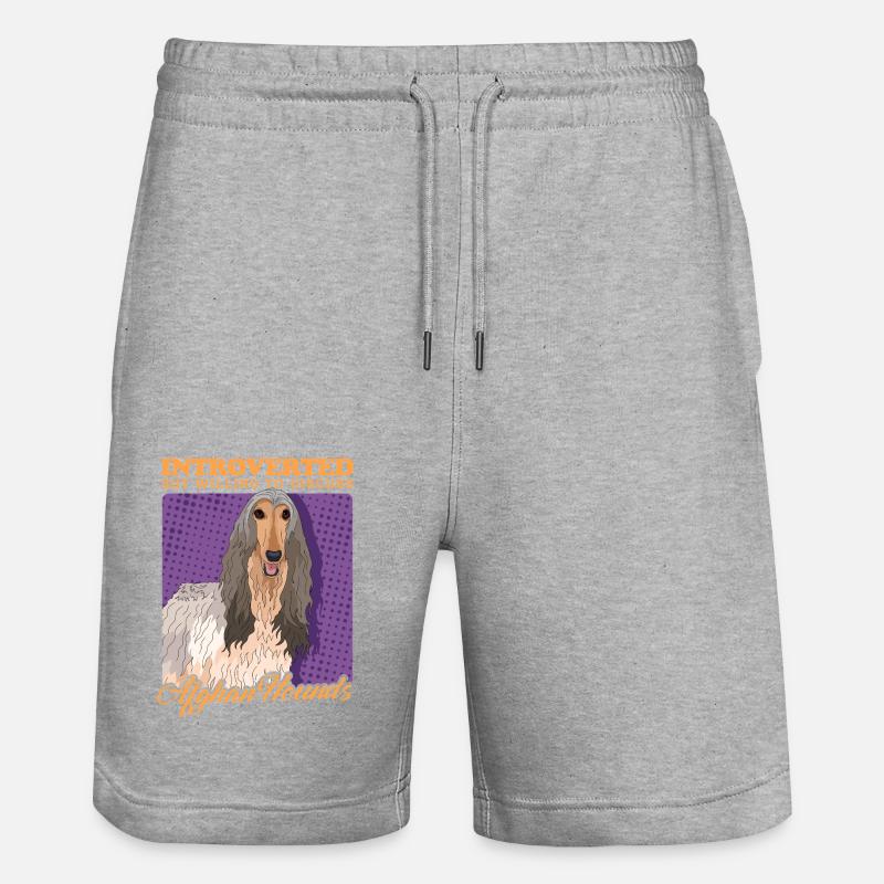 Afghanischer Windhund Besitzer Geschenk - Stanley/Stella Unisex Bio Joggingshorts Trainer  - Grau meliert