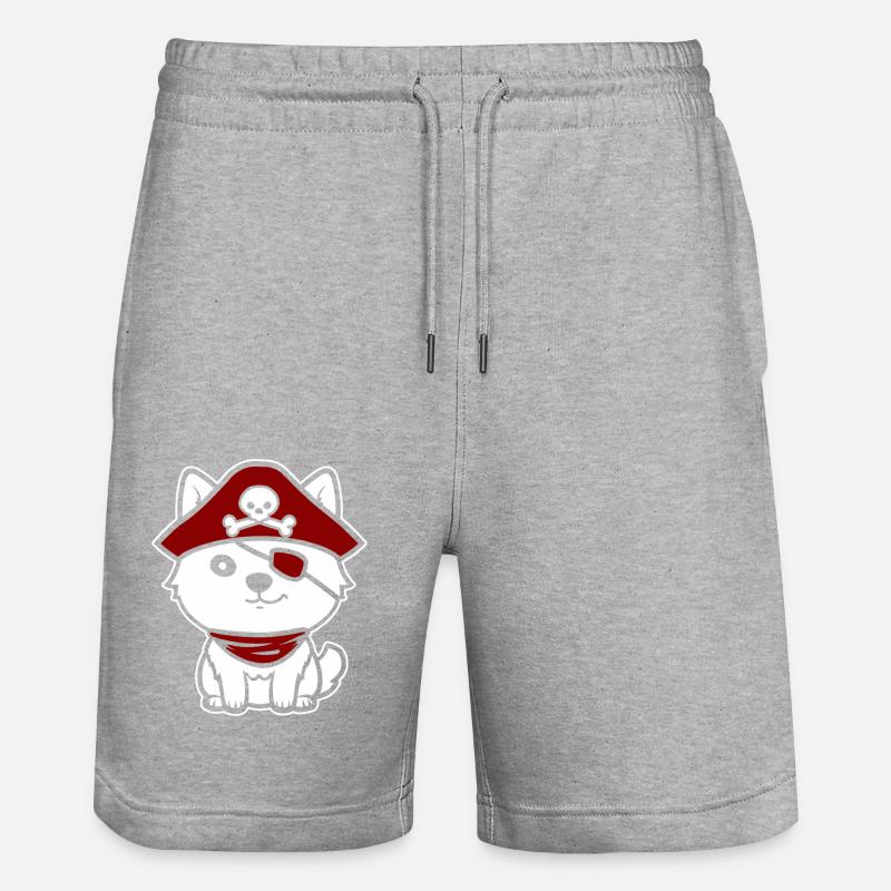 Pirat - Stanley/Stella Unisex Bio Joggingshorts Trainer  - Grau meliert