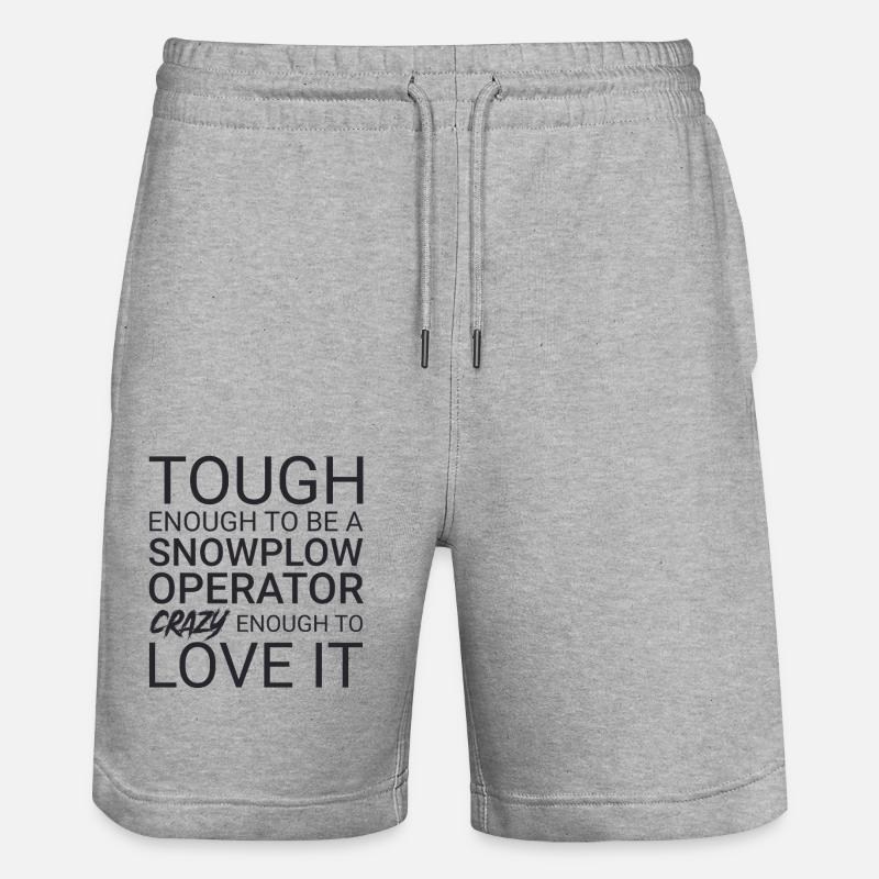 Snowplow Operator Crazy - Stanley/Stella Trainer Unisex Organic Jogging Shorts - heather grey