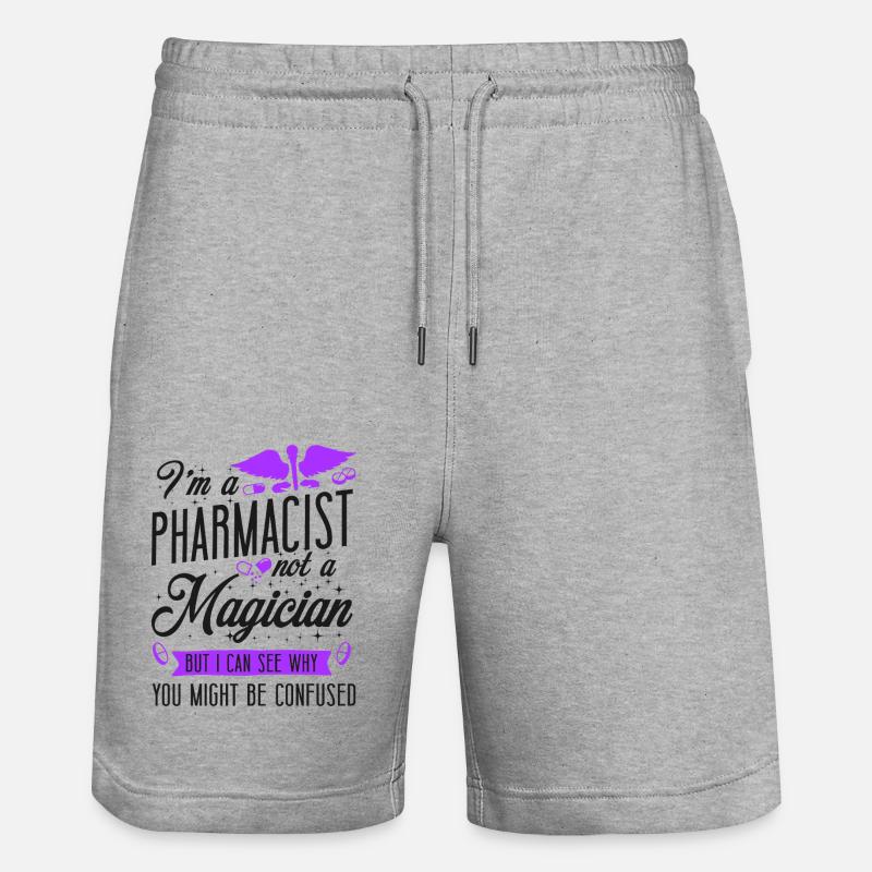Pharmacy Tech Technician - Stanley/Stella Trainer Unisex Organic Jogging Shorts - heather grey