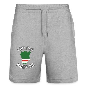 Chechen Wrestling - Stanley/Stella Unisex Bio Joggingshorts Trainer  - Grau meliert - Vorne - Nik (191cm) & Marisol (170cm)
