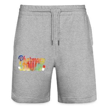 Pharmacy Tech Technician - Stanley/Stella Trainer Unisex Organic Jogging Shorts - heather grey - Front - Nik (191cm) & Marisol (170cm)