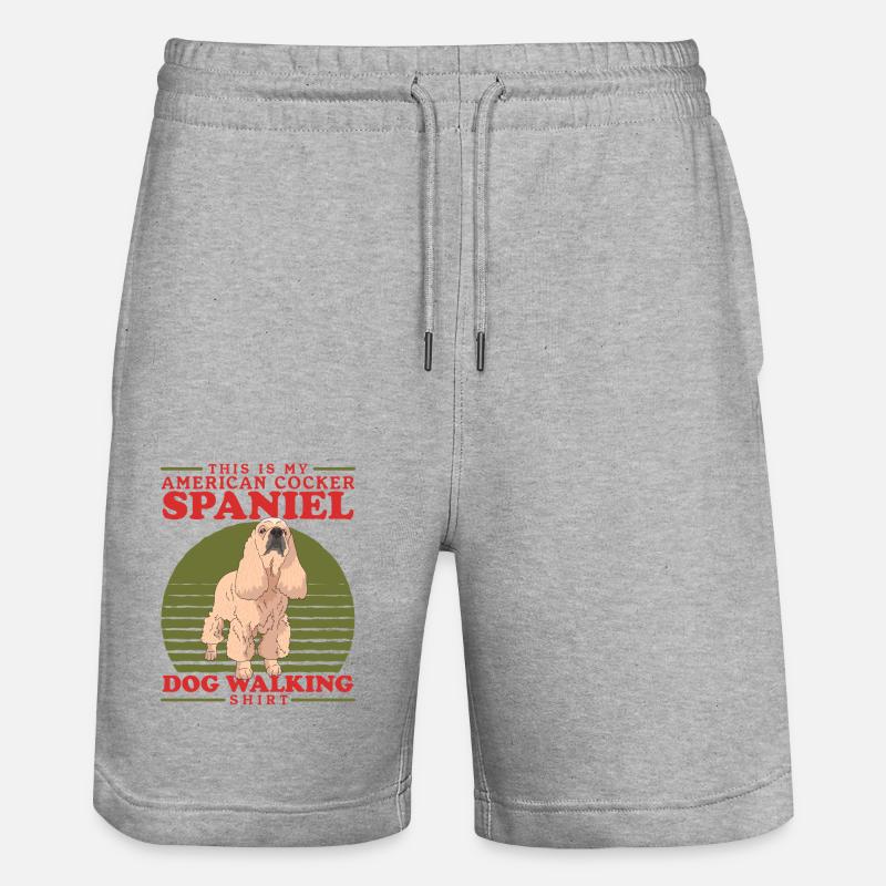Cocker américain Spaniel Cadeau drôle - Short de jogging bio TRAINER Stanley/Stella unisexe - gris chiné