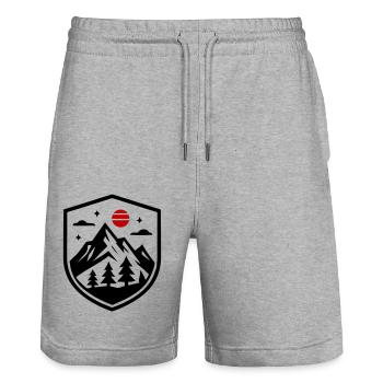 Berge Natur Outdoor - Stanley/Stella Unisex Bio Joggingshorts Trainer  - Grau meliert - Vorne - Nik (191cm) & Marisol (170cm)
