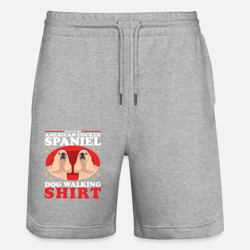 Cocker américain Propriétaire Cadeau - Short de jogging bio TRAINER Stanley/Stella unisexe - gris chiné