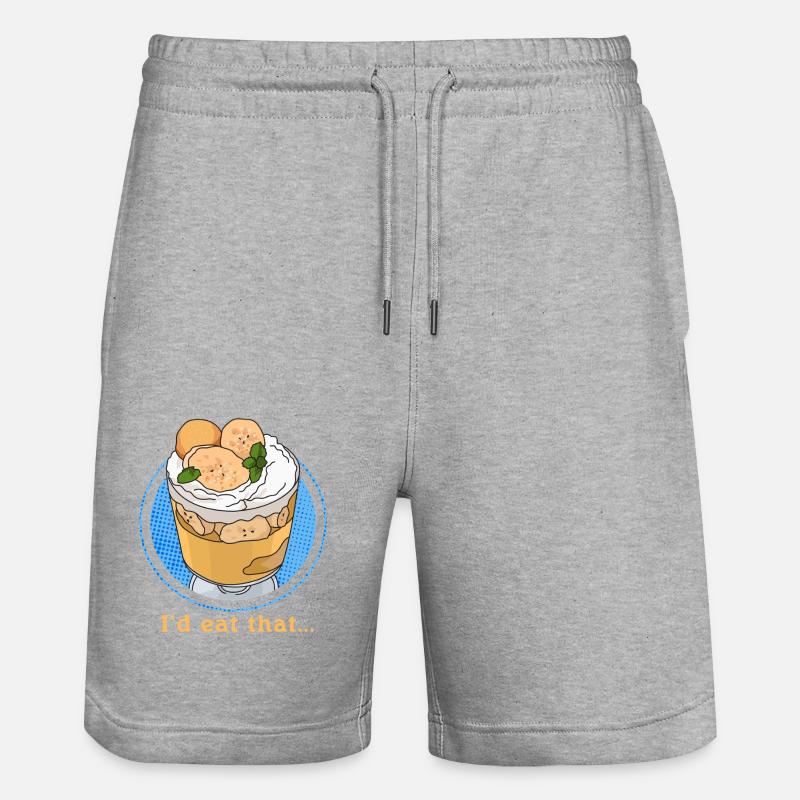 Bananen Pudding Bananenpudding Geschenk - Stanley/Stella Unisex Bio Joggingshorts Trainer  - Grau meliert