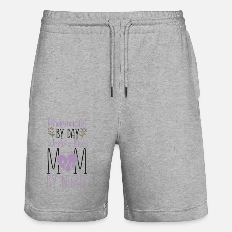 Pharmacy Tech Technician - Stanley/Stella Trainer Unisex Organic Jogging Shorts - heather grey