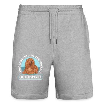 Cocker Spaniel Dog Cocker Spaniel Gift - Stanley/Stella Trainer Unisex Organic Jogging Shorts - heather grey - Front - Nik (191cm) & Marisol (170cm)