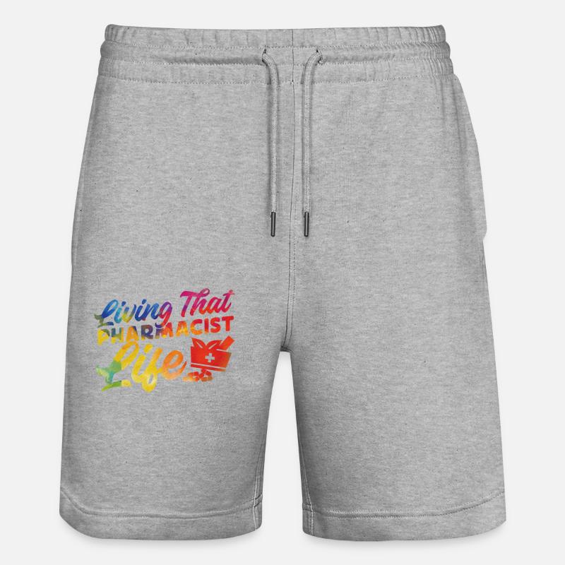 Pharmacy Tech Technician - Stanley/Stella Trainer Unisex Organic Jogging Shorts - heather grey