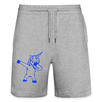 Unicorn Dabbing Dab Dance Party Pose Gesture Funny - Stanley/Stella Trainer Unisex Organic Jogging Shorts - heather grey - Front - Nik (191cm) & Marisol (170cm)