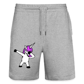 Unicorn Dabbing Dab Dance Party Pose Gesture Funny - Stanley/Stella Trainer Unisex Organic Jogging Shorts - heather grey - Front - Nik (191cm) & Marisol (170cm)