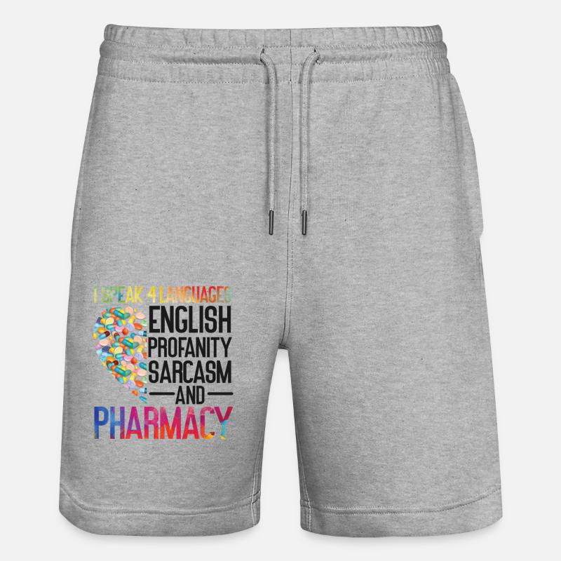 Pharmacy Tech Technician - Stanley/Stella Trainer Unisex Organic Jogging Shorts - heather grey