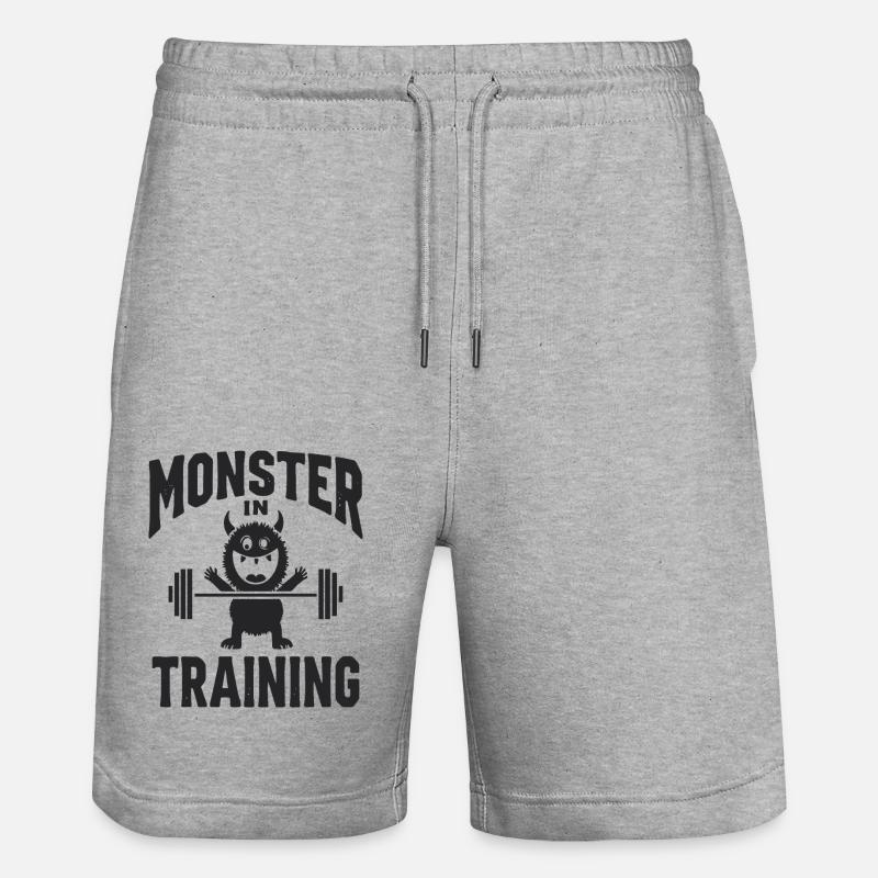 Plaisir des monstres - Short de jogging bio TRAINER Stanley/Stella unisexe - gris chiné