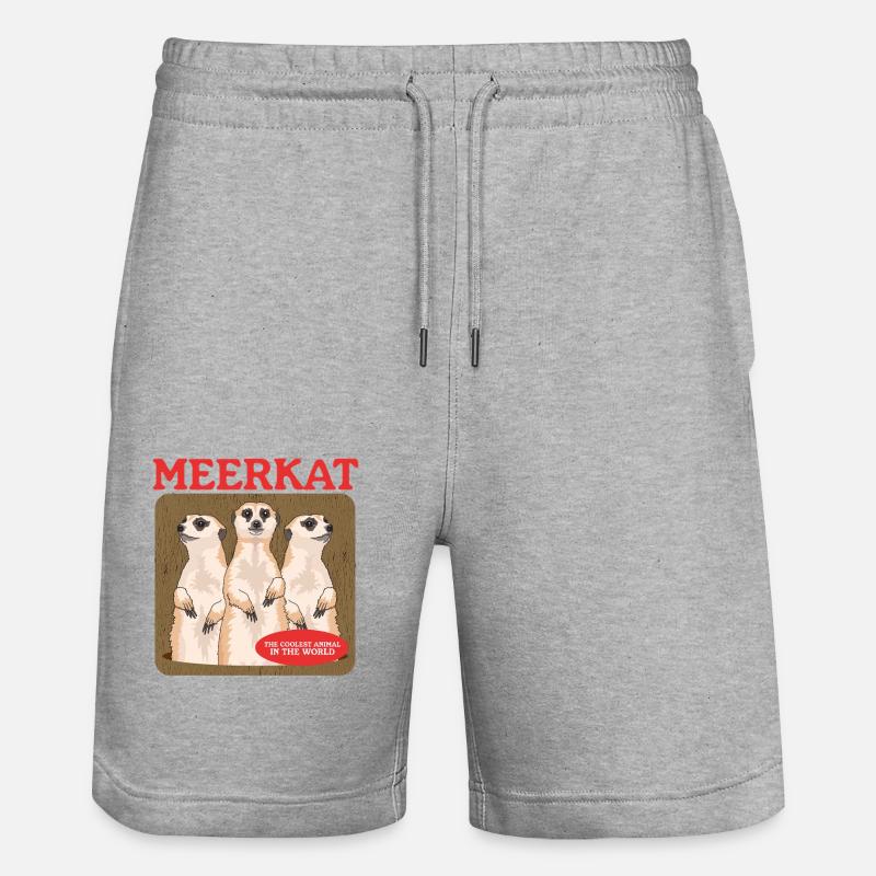 Suricate Mignon Cadeau de suricate - Short de jogging bio TRAINER Stanley/Stella unisexe - gris chiné