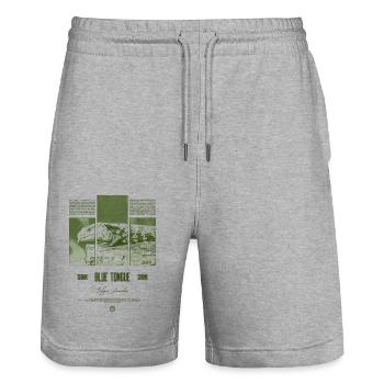 Blue Tongue Skink Reptile Keeper Streetwear - Stanley/Stella Unisex Bio Joggingshorts Trainer  - Grau meliert - Vorne - Nik (191cm) & Marisol (170cm)